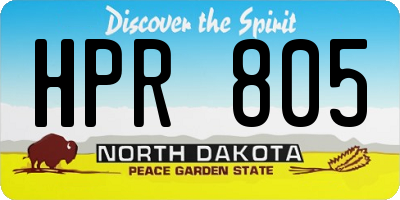 ND license plate HPR805