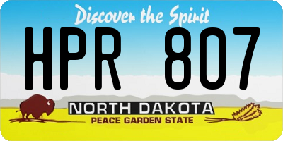 ND license plate HPR807