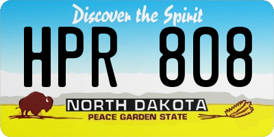 ND license plate HPR808