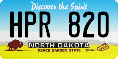 ND license plate HPR820