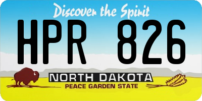 ND license plate HPR826