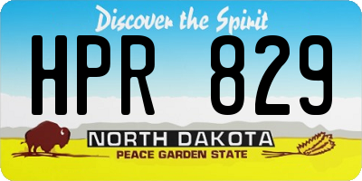 ND license plate HPR829