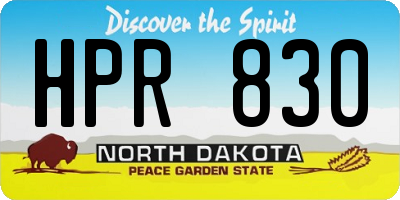 ND license plate HPR830
