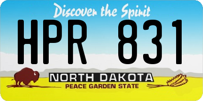 ND license plate HPR831