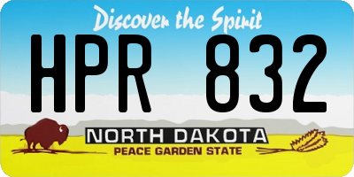 ND license plate HPR832