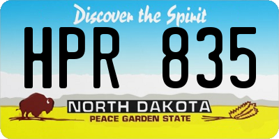 ND license plate HPR835