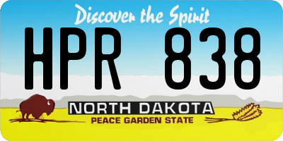 ND license plate HPR838