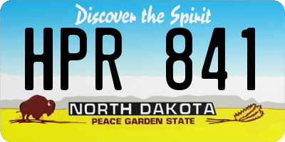 ND license plate HPR841
