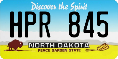 ND license plate HPR845