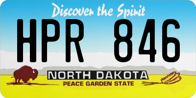 ND license plate HPR846