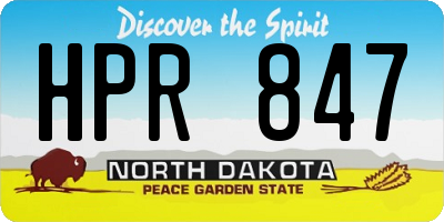 ND license plate HPR847
