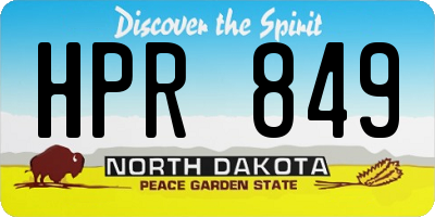 ND license plate HPR849