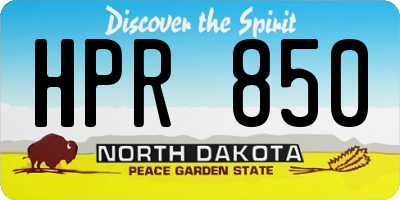 ND license plate HPR850
