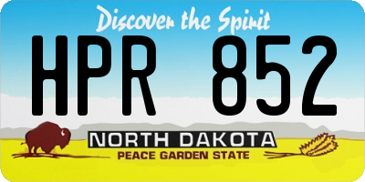 ND license plate HPR852