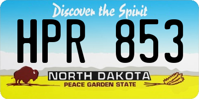 ND license plate HPR853