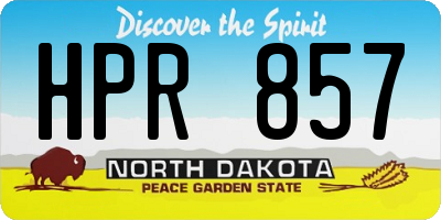 ND license plate HPR857