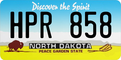 ND license plate HPR858