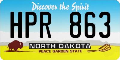 ND license plate HPR863