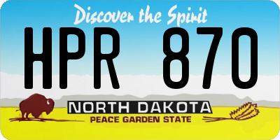 ND license plate HPR870