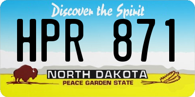 ND license plate HPR871