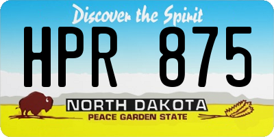 ND license plate HPR875