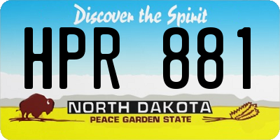 ND license plate HPR881