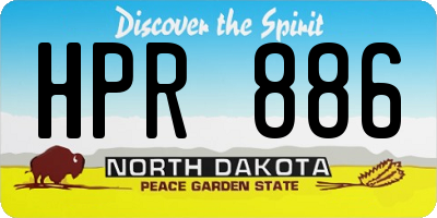 ND license plate HPR886
