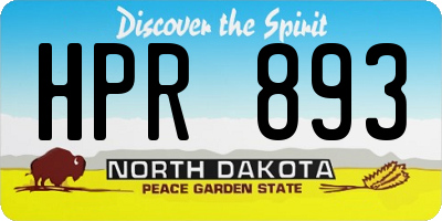 ND license plate HPR893