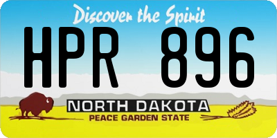 ND license plate HPR896