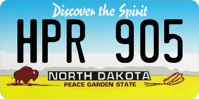 ND license plate HPR905
