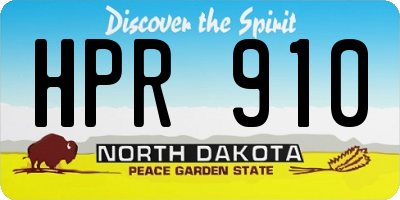 ND license plate HPR910