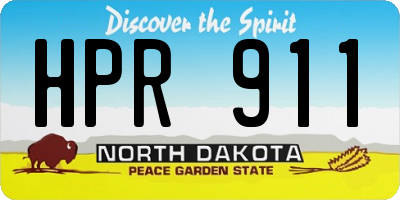ND license plate HPR911