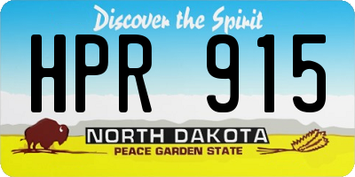 ND license plate HPR915
