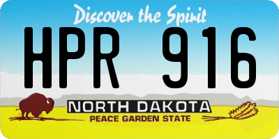 ND license plate HPR916