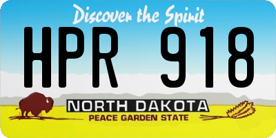 ND license plate HPR918