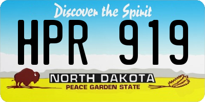 ND license plate HPR919