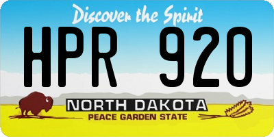 ND license plate HPR920