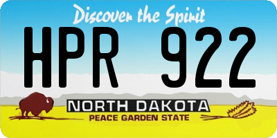 ND license plate HPR922
