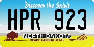 ND license plate HPR923