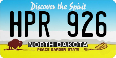 ND license plate HPR926