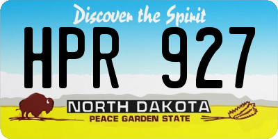 ND license plate HPR927
