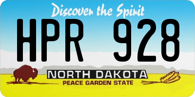 ND license plate HPR928