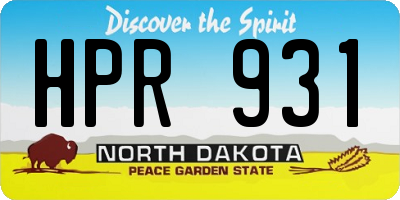 ND license plate HPR931