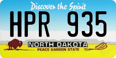 ND license plate HPR935