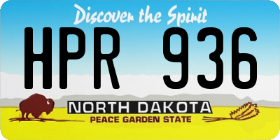 ND license plate HPR936
