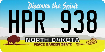 ND license plate HPR938
