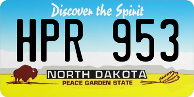 ND license plate HPR953