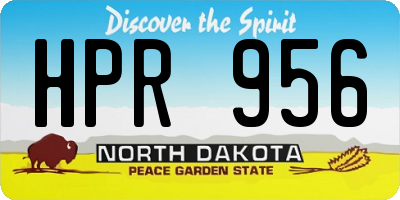 ND license plate HPR956