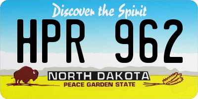 ND license plate HPR962