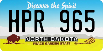 ND license plate HPR965